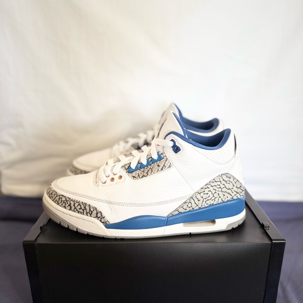 AUTHENTIC Jordan 3 Retro Wizards size 10 CT8532-148 2023 PRE-OWNED - Picture 2 of 8